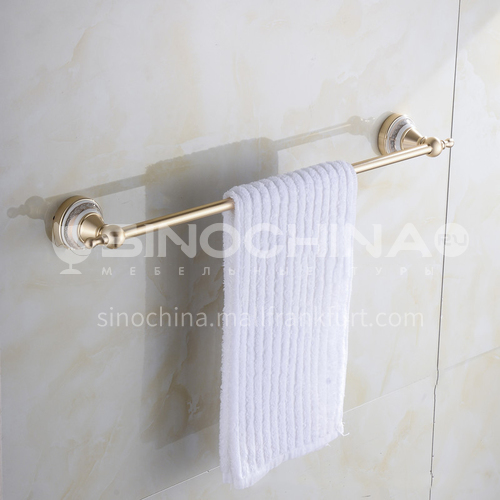 Bathroom champagne gold space aluminum single pole towel rack9111